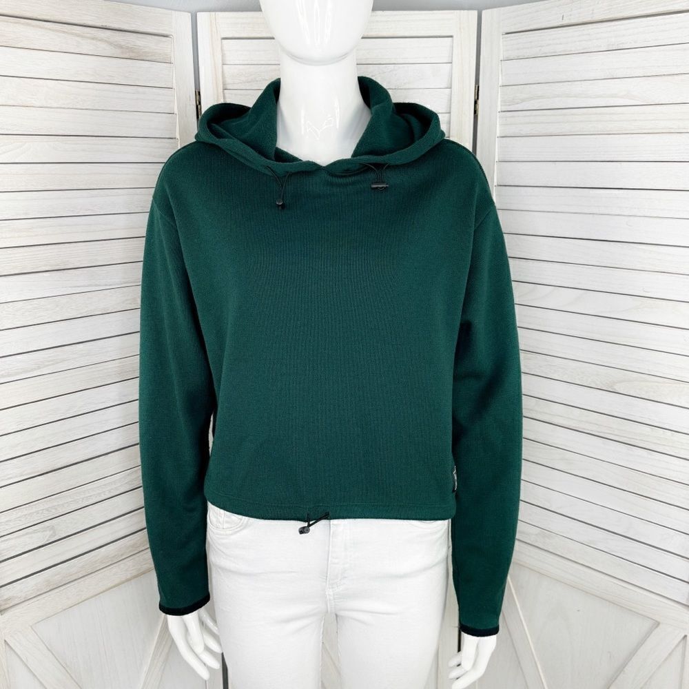 Pink by Victoria's‎ Secret Sweater Knit Crop Hoodie Green Small Pullover